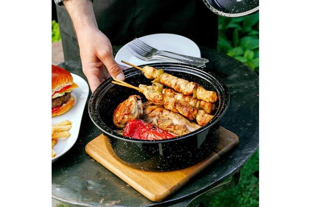 Σκεύος σερβιρίσματος και διατήρησης ψητών "BBQ Guru" με εμαγιέ επίστρωση 26cm