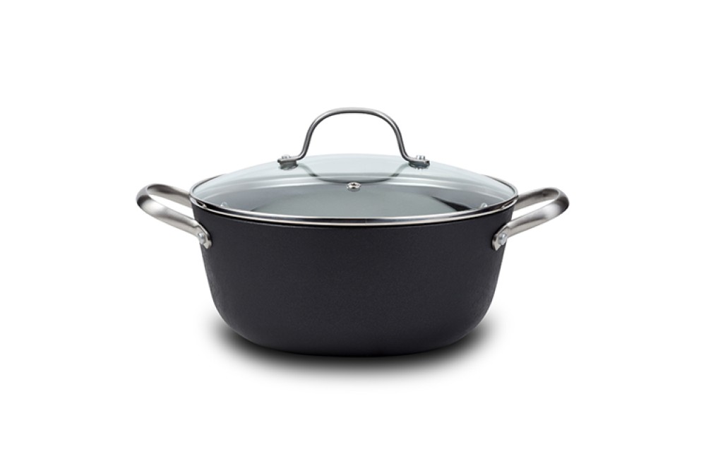 Κατσαρόλα μαντεμένια αντικολλητική "Atlas" με καπάκι και ανοξείδωτες λαβές 24cm Κατσαρόλα μαντεμένια αντικολλητική "Atlas" με καπάκι και ανοξείδωτες λαβές 24cm