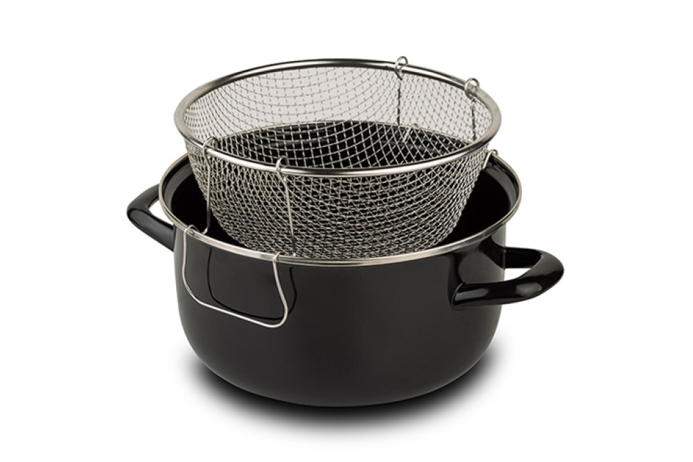 Φριτούρα με εμαγιέ επίστρωση και ανοξείδωτο καλάθι 24cm