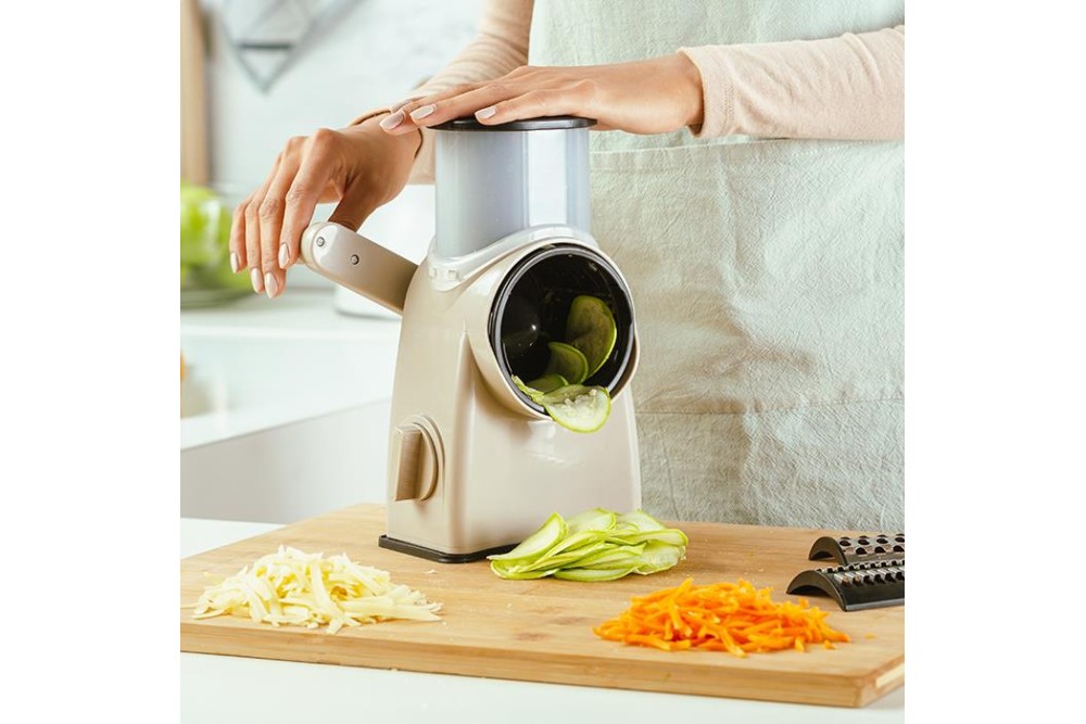 Χειροκίνητος περιστροφικός τρίφτης τυριών, λαχανικών και ξηρών καρπών "Misty" με 6 ανταλλακτικά 25cm Χειροκίνητος περιστροφικός τρίφτης τυριών, λαχανικών και ξηρών καρπών "Misty" με 6 ανταλλακτικά 25cm