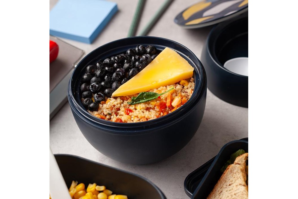 Δοχείο φαγητού πλαστικό στρογγυλό "We Care", μπλε 800ml