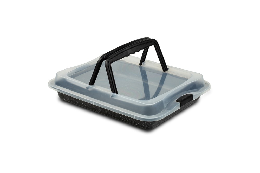 Ορθογώνιο ταψί "Nature" με καπάκι και αντικολλητική επίστρωση stone 40cm Ορθογώνιο ταψί "Nature" με καπάκι και αντικολλητική επίστρωση stone 40cm