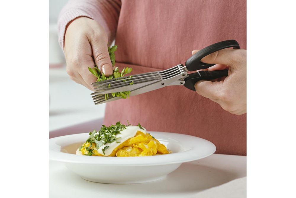 Ανοξείδωτο ψαλίδι για βότανα με 5 λεπίδες και χτενάκι καθαρισμού "Misty" 19cm Ανοξείδωτο ψαλίδι για βότανα με 5 λεπίδες και χτενάκι καθαρισμού "Misty" 19cm