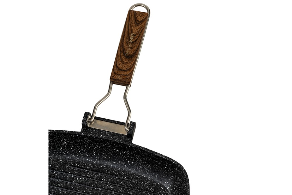 Γκριλιέρα - σχαροτήγανο "Nature" με πτυσσόμενο χερούλι και αντικολλητική επίστρωση stone 28cm