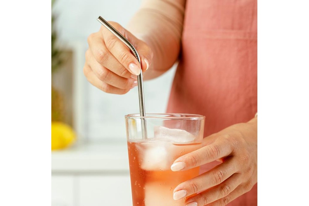 Καλαμάκια ανοξείδωτα "Acer" με βουρτσάκι καθαρισμού σετ 5τεμ 20cm