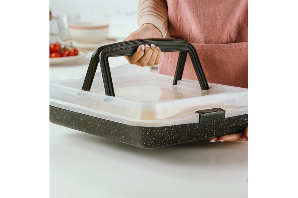 Ορθογώνιο ταψί "Nature" με καπάκι και αντικολλητική επίστρωση stone 40cm Ορθογώνιο ταψί "Nature" με καπάκι και αντικολλητική επίστρωση stone 40cm