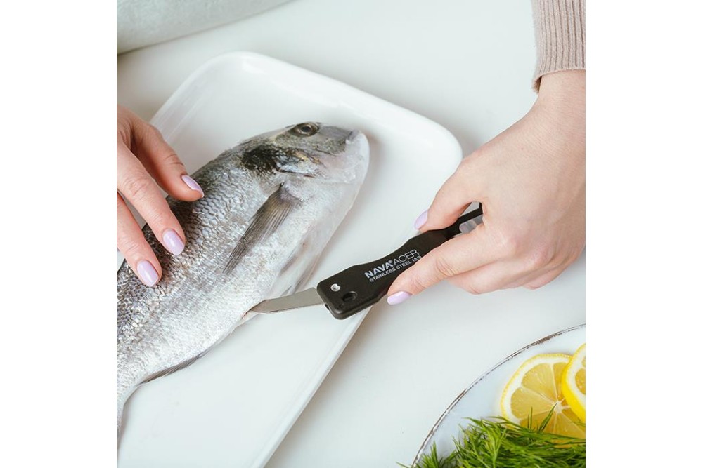 Εργαλείο απολέπισης ψαριών "Acer" με ανοξείδωτη λάμα και αποθηκευτικό χώρο 20cm