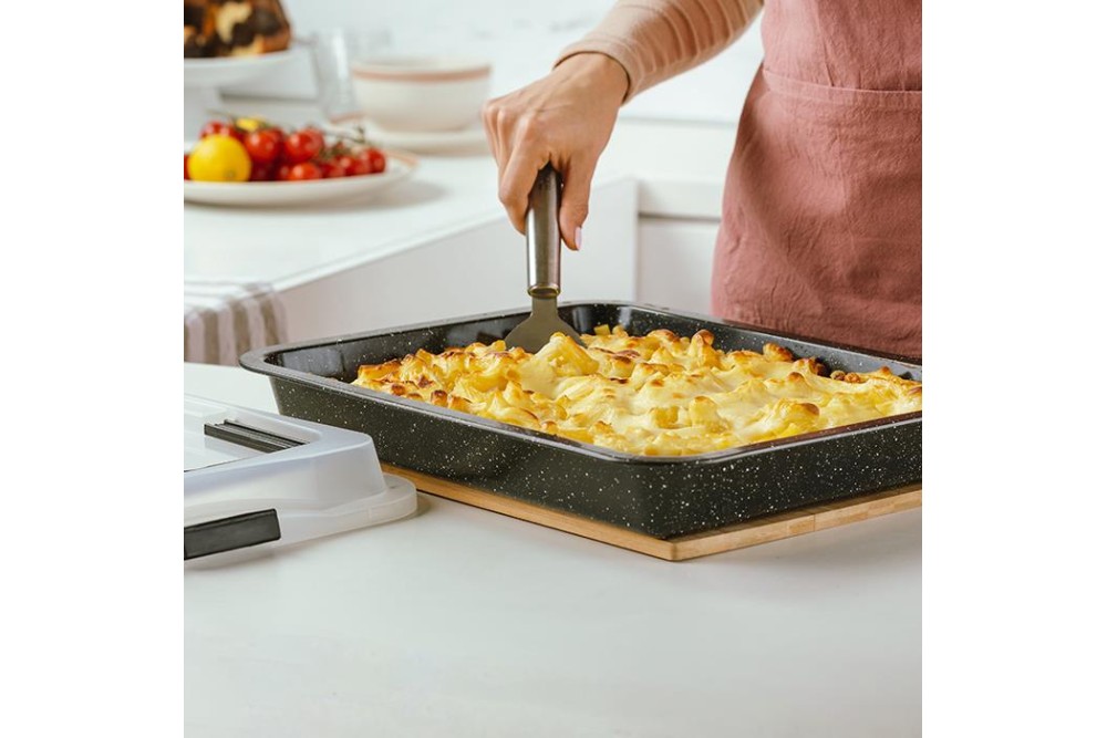 Ορθογώνιο ταψί "Nature" με καπάκι και αντικολλητική επίστρωση stone 40cm Ορθογώνιο ταψί "Nature" με καπάκι και αντικολλητική επίστρωση stone 40cm