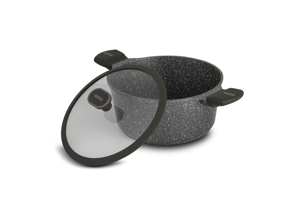Κατσαρόλα "Olea" με καπάκι και αντικολλητική επίστρωση stone 24cm