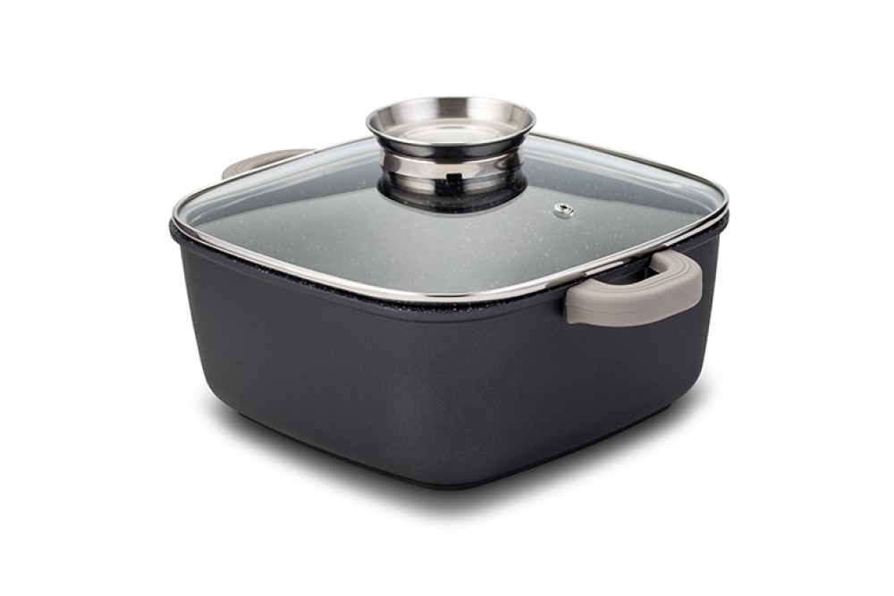 Τετράγωνη κατσαρόλα-γάστρα "Funtzio" με αντικολλητική επίστρωση stone 24cm Τετράγωνη κατσαρόλα-γάστρα "Funtzio" με αντικολλητική επίστρωση stone 24cm