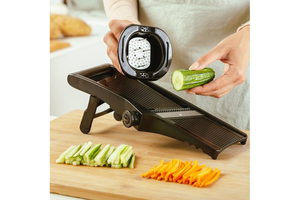 Πολυκόφτης - μαντολίνο λαχανικών "Misty" με 3 ανταλλακτικά κοπής και με προστατευτικό δακτύλων 25cm