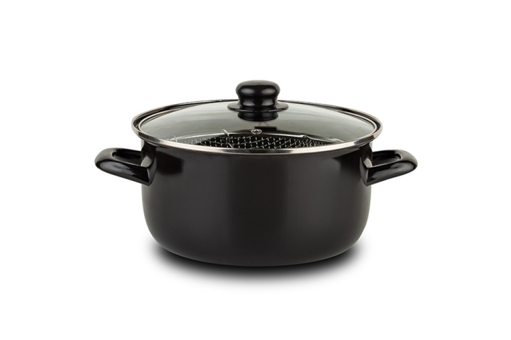 Φριτούρα με εμαγιέ επίστρωση και ανοξείδωτο καλάθι 24cm