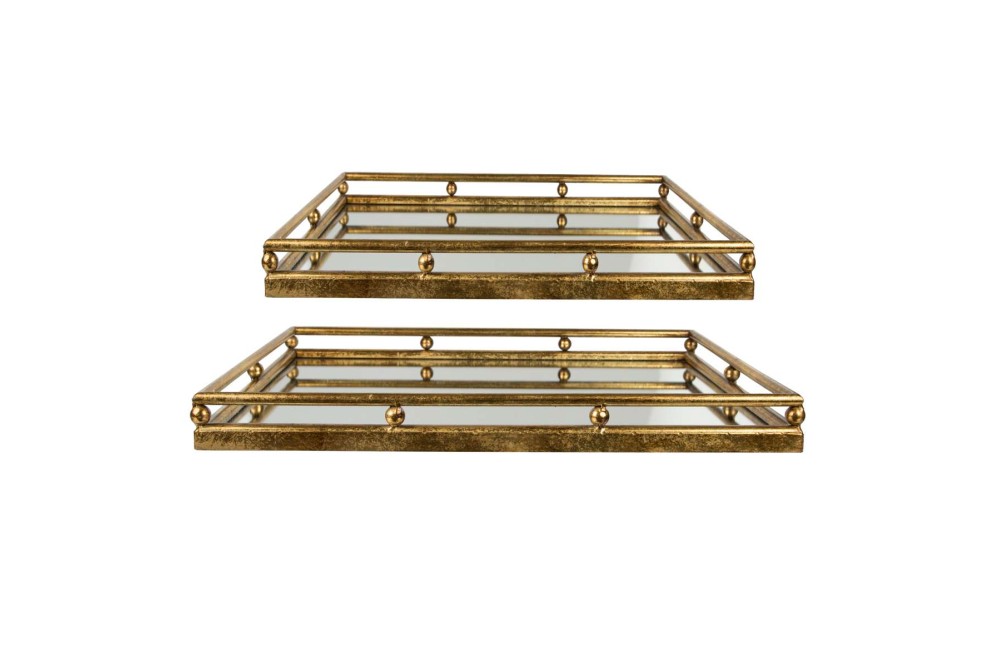 Art Et Lumiere Μεταλλικοί Δίσκοι με Καθρέφτη σετ 2τμχ Gold Art Et Lumiere Μεταλλικοί Δίσκοι με Καθρέφτη σετ 2τμχ Gold